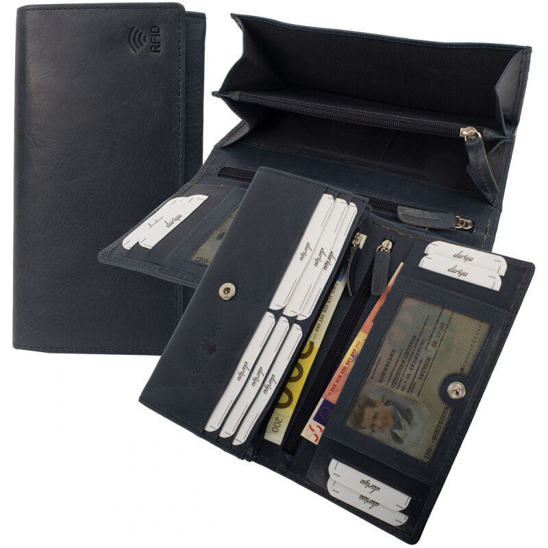 Impex Ochrana RFID - Veľká dámska peňaženka s 10 slotmi na karty - 68465763