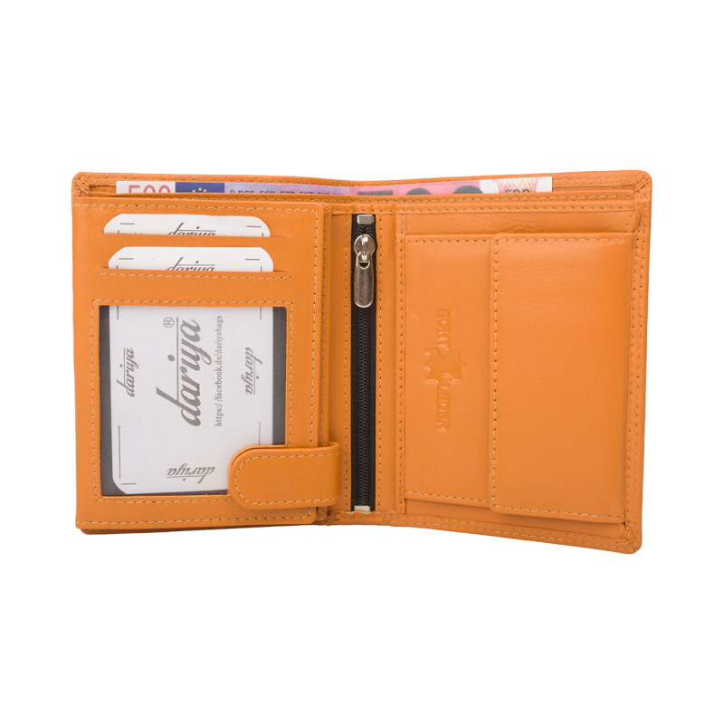 Impex Kvalitná peňaženka z hovädzej kože s dvojitým prešívaním - 68465773