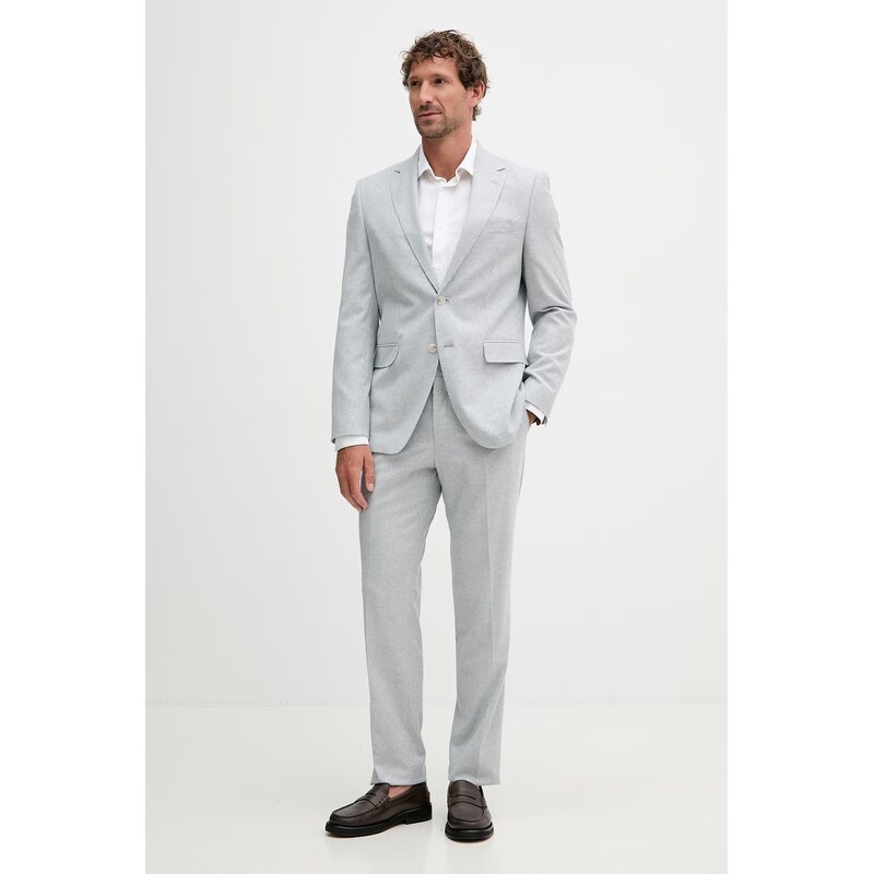 BOSS oblek casual pánsky s prímesou ľanu Jeckson 68472578