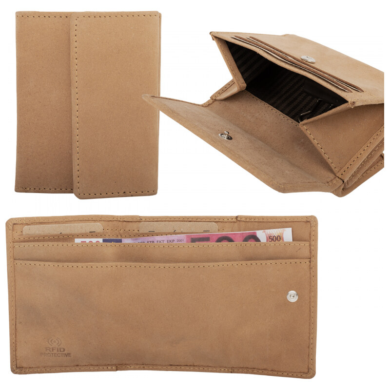 Impex Ochrana RFID - Malá kožená peňaženka Hunter light Hunter 68465814