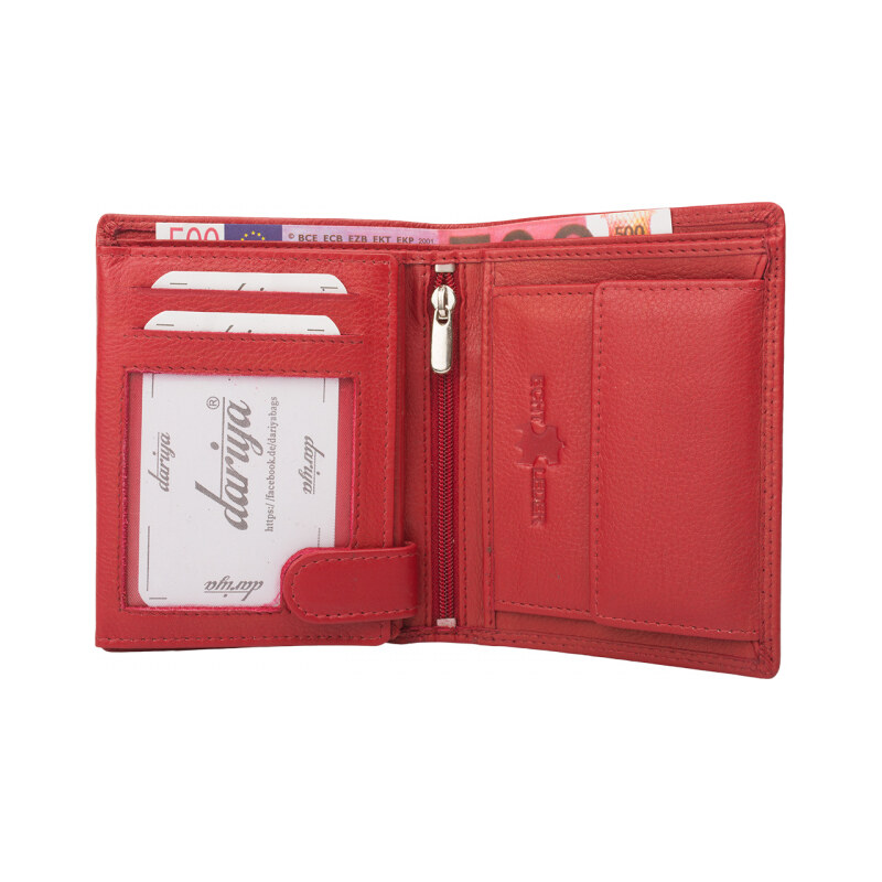 Impex Vysokokvalitná peňaženka z hovädzej kože s dvojitým prešívaním - 68465825