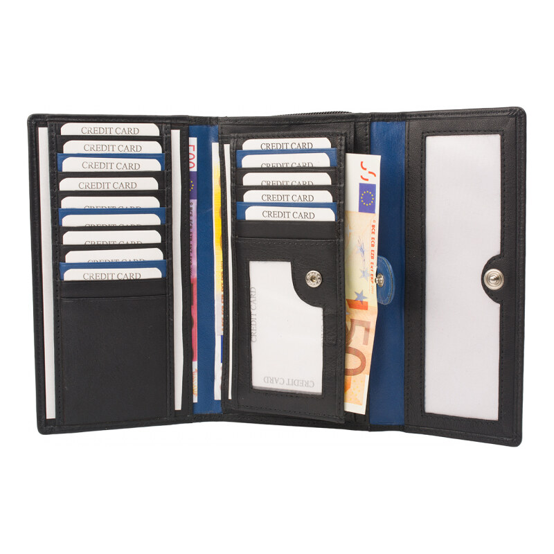 Impex Veľká dámska peňaženka 16 priehradiek na karty - koža nappa - 68465829