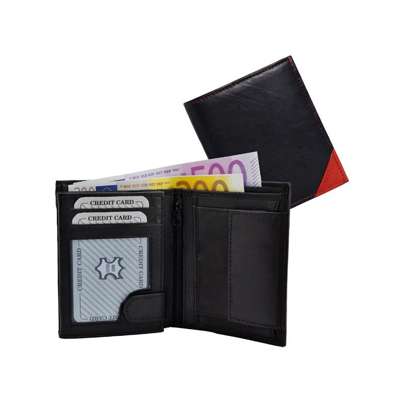 Impex Kombinovaná peňaženka z kože Nappa čierna/červená - Corner 68465845