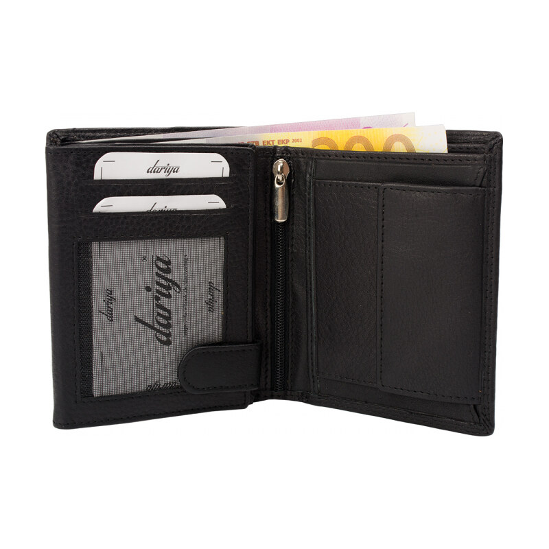 Impex Vysokokvalitná peňaženka z hovädzej kože s dvojitým prešívaním - 68465839