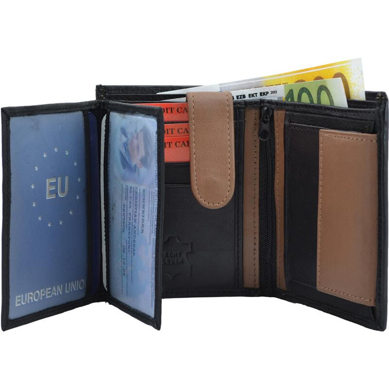 Impex Peňaženka Kombinovaná peňaženka z kože Nappa čierna/pan 68465858