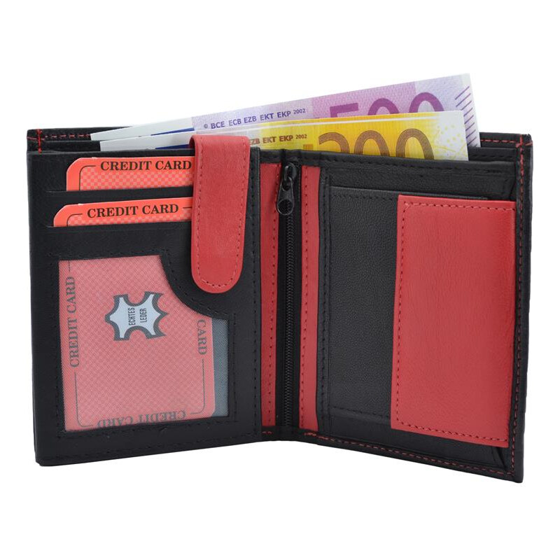 Impex Kombinovaná peňaženka z kože Nappa čierna/červená 68465859