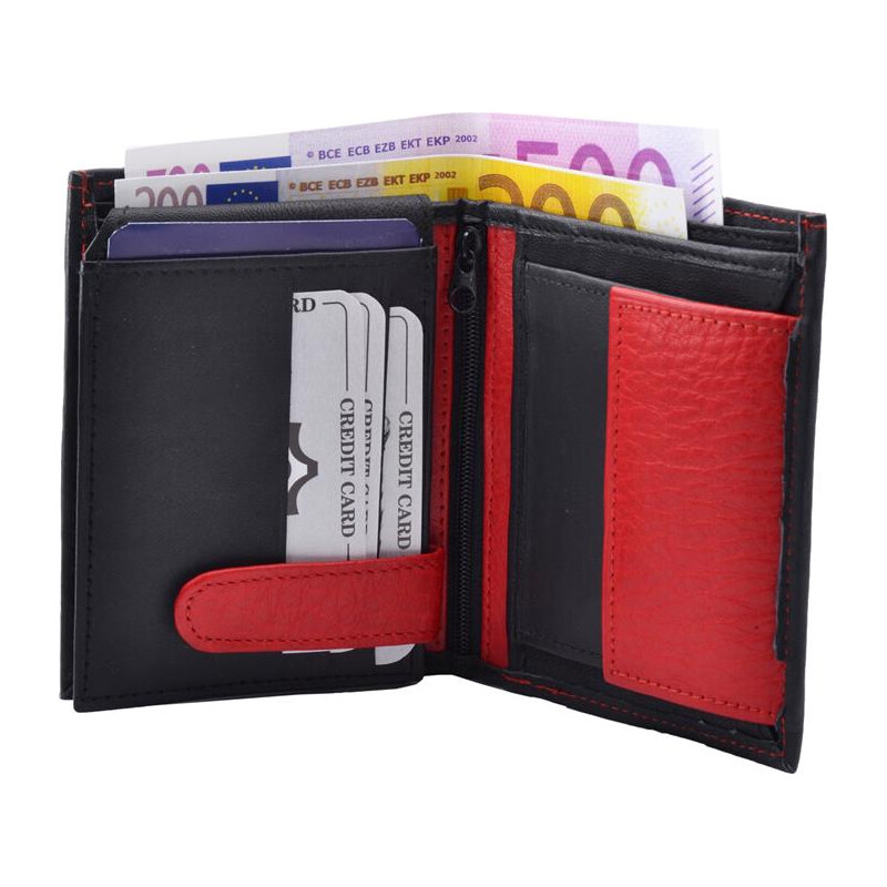 Impex Kombinovaná peňaženka z kože Nappa čierna/červená 68465854