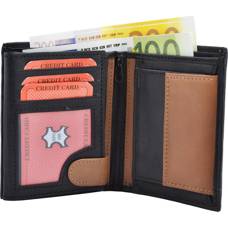 Impex Peňaženka Kombinovaná peňaženka z kože Nappa čierna/pan 68465860