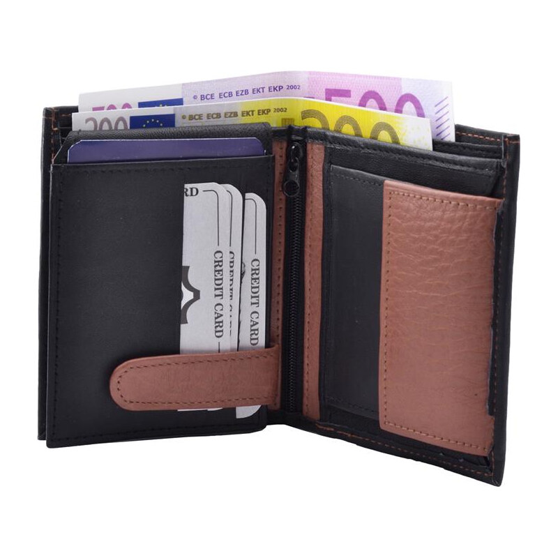 Impex Peňaženka Kombinovaná peňaženka z kože Nappa čierna/pan 68465855