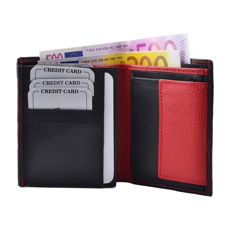 Impex Kombinovaná peňaženka z kože Nappa čierna/červená 68465857