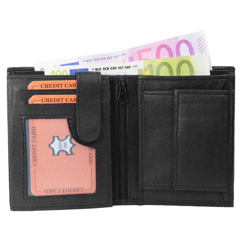 Impex Kombinovaná peňaženka z kože Nappa čierna 68465886