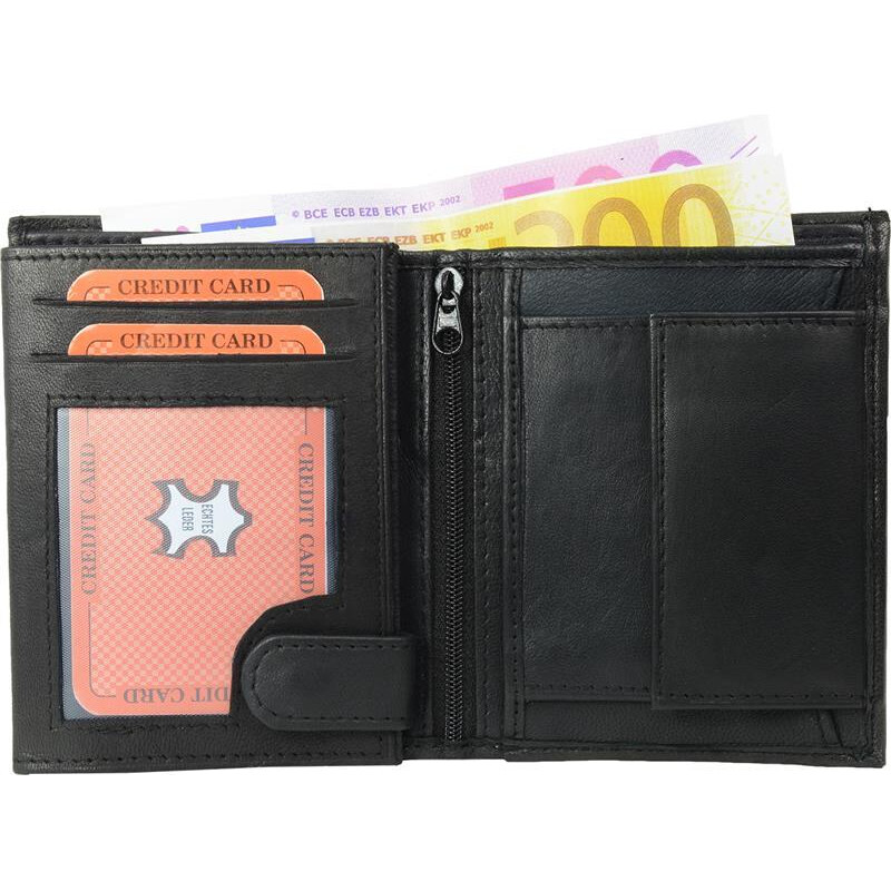 Impex Kombinovaná peňaženka z kože Nappa čierna 68465889