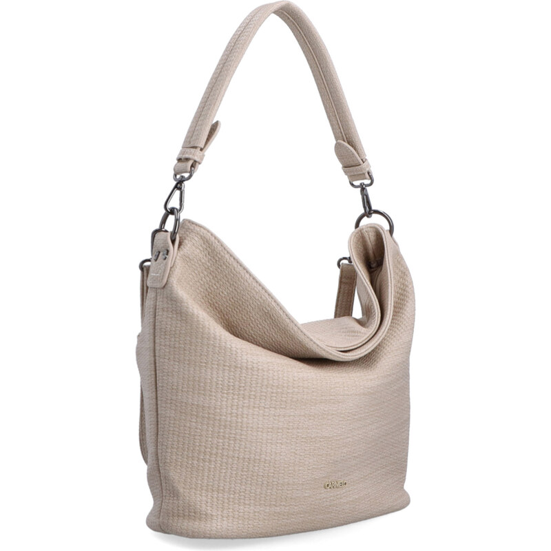 Kabelka zo syntetickej kože cez rameno Carmelo béžová 4304 BE 68466827