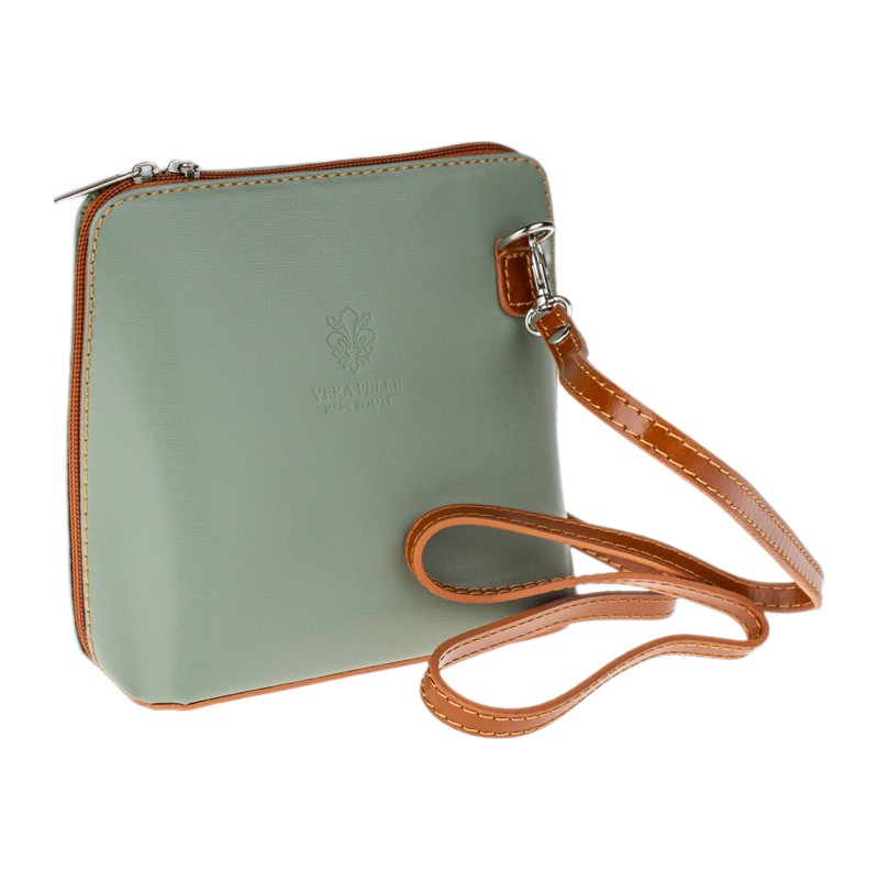 Khaki kožená talianska crossbody kabelka Grana Khaki Camel NovaKabelka 68466567
