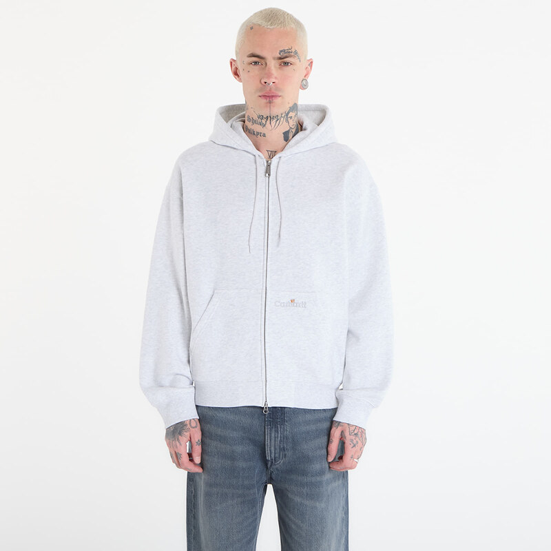 Mikina Carhartt WIP Hooded WIP Label Sweat Jacket UNISEX Ash Heather 68440484
