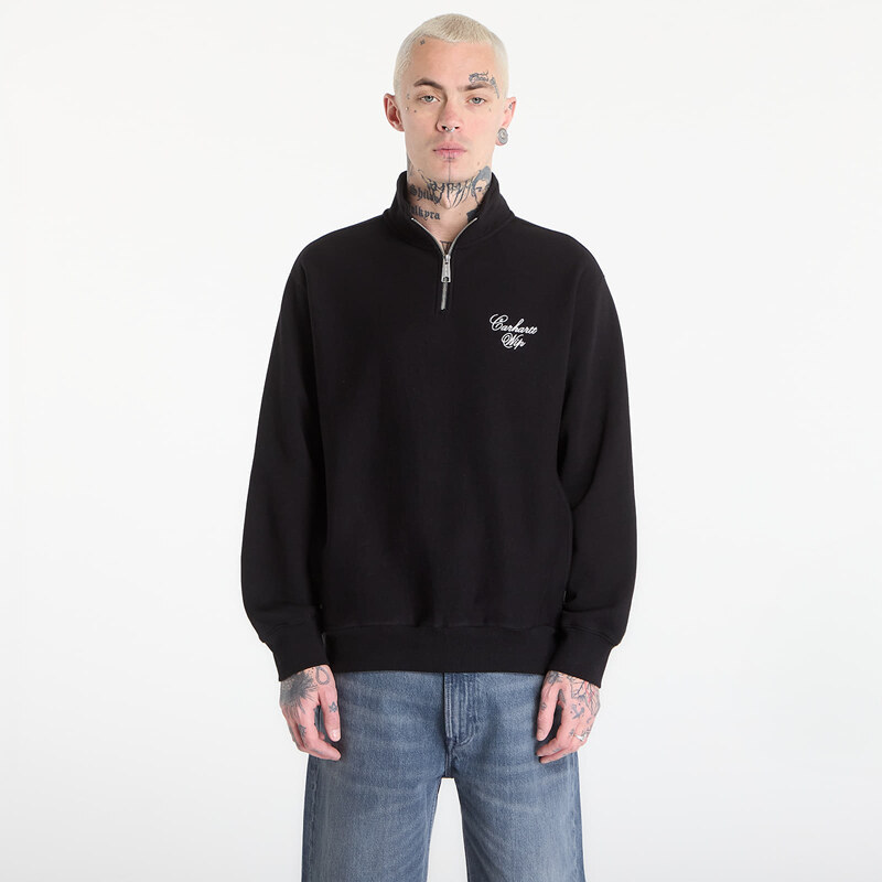Mikina Carhartt WIP Longhand Half Zip Sweat UNISEX Black/ White XL 68440480