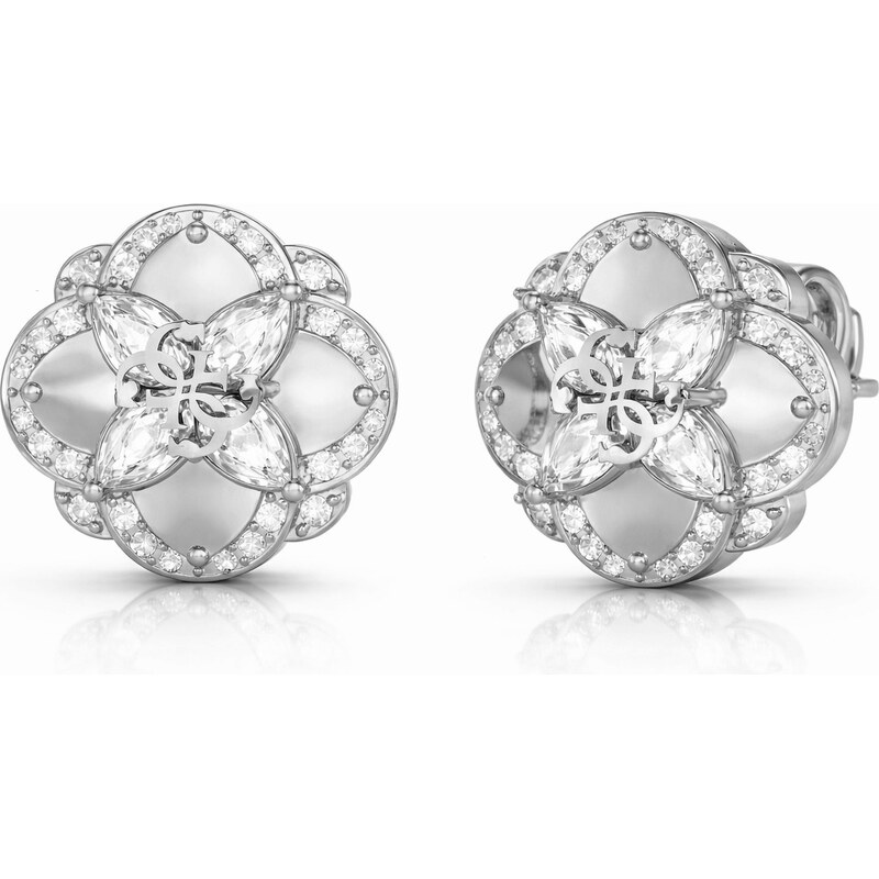 Guess Oceľové kôstkové náušnice so zirkónmi Wild Flower JUBE05504JWRHT 66595892