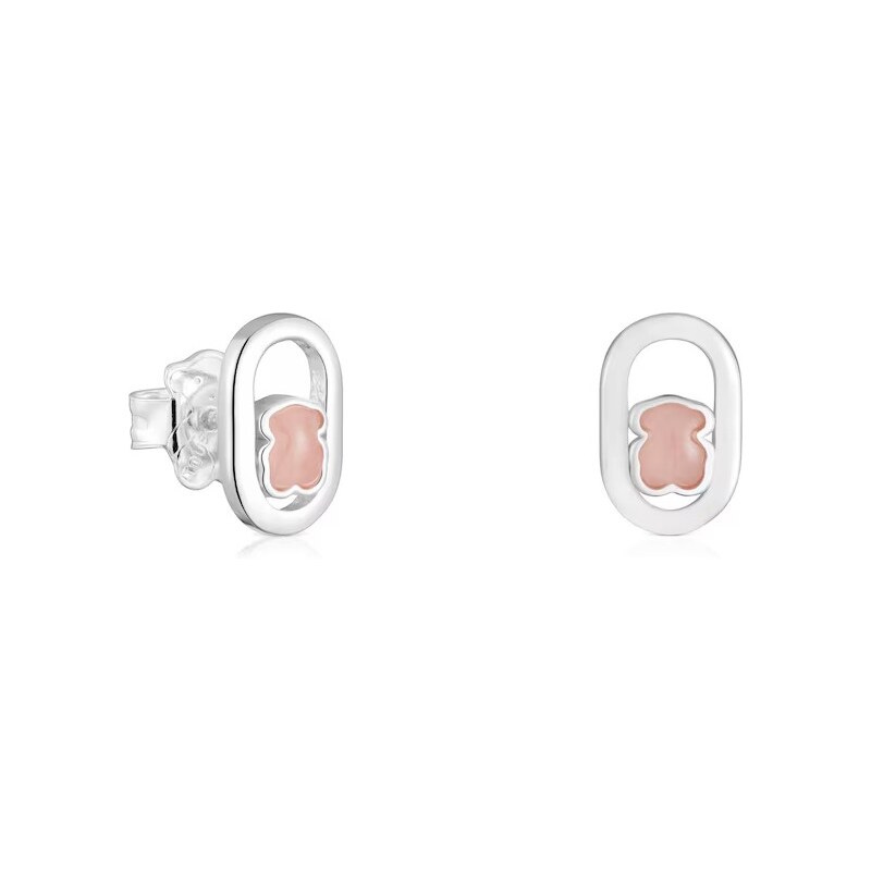 Tous Strieborné oválne kôstky s ružovým medvedíkom Camille 1004562200 68467670