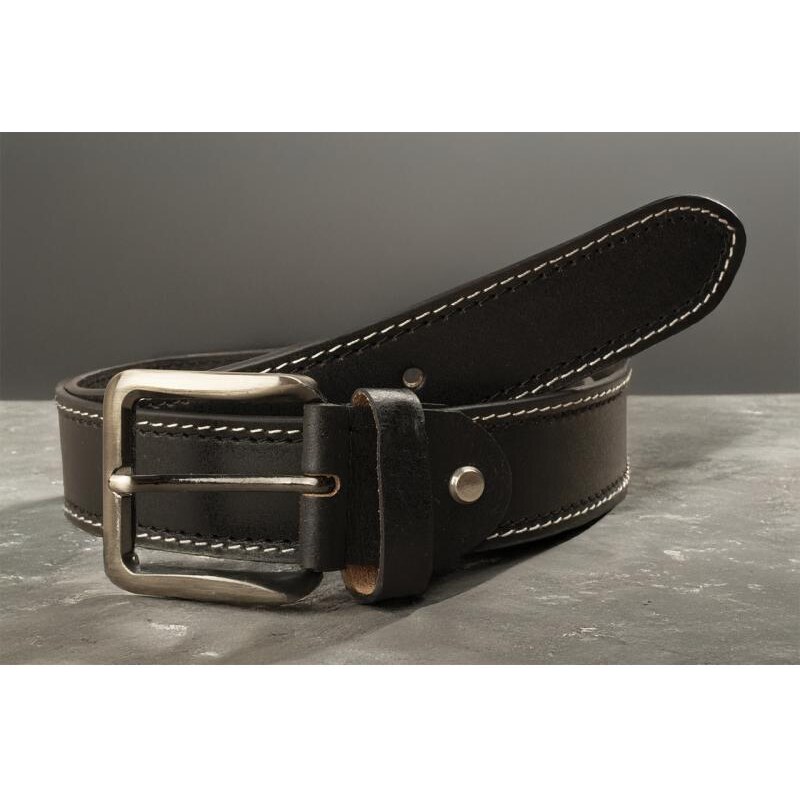 Impex Celokožený opasok Buffalo 10 kusov - rôzne dĺžky čierny s bielym 68470566