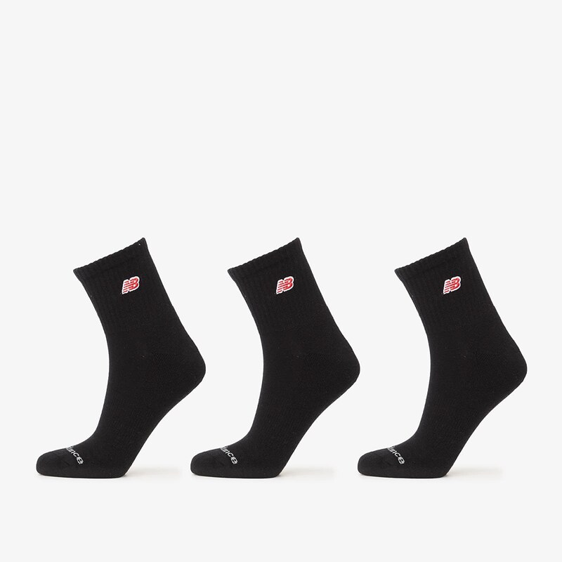 New Balance Red Patch Logo Ankle 3-Pack Black M 68471112