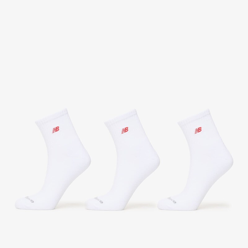 New Balance Red Patch Logo Ankle 3-Pack White S 68471120