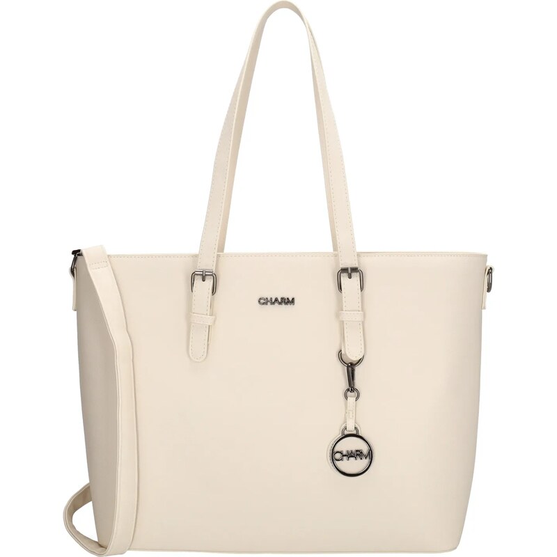 Charm London Biela prémiová shopper kabelka „Rachel“ 68497152
