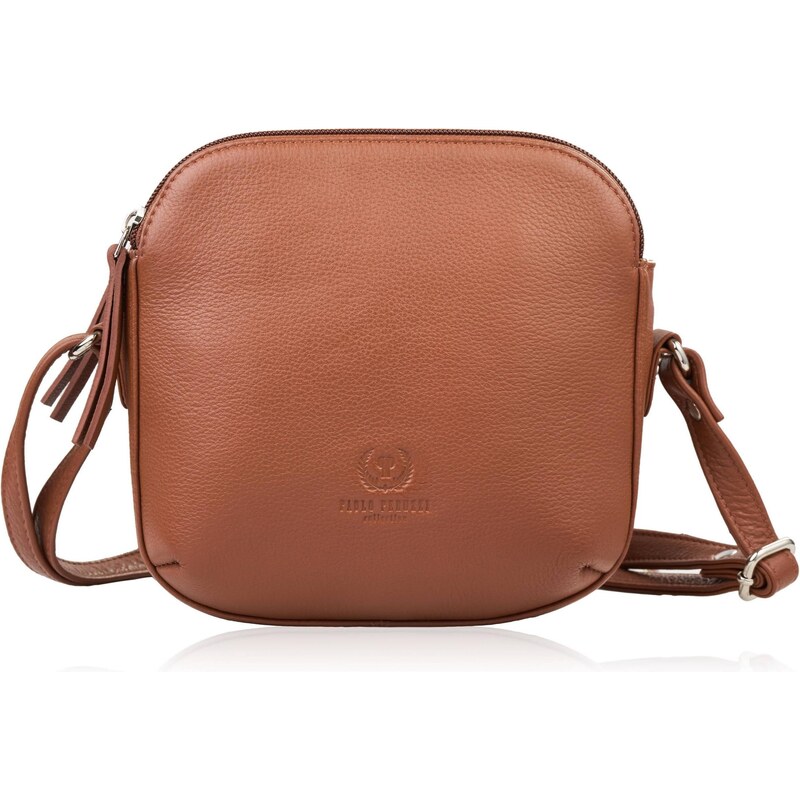 Paolo Peruzzi Malá, módna dámska kožená kabelka cez rameno | koňak AY 68471596