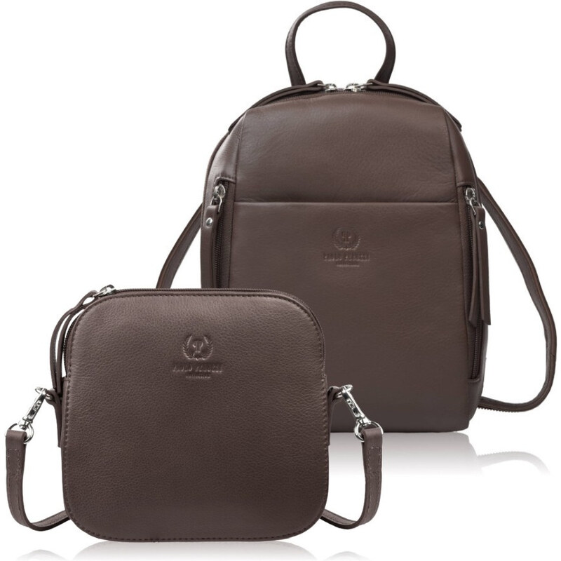 Paolo Peruzzi Darčeková sada - Dámsky kožený batoh a malá kabelka cez 68471608