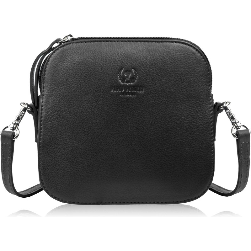 Paolo Peruzzi Malá dámska kožená crossbody kabelka | čierna AY-24-BL 68471603