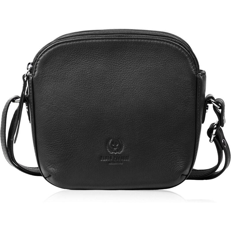 Paolo Peruzzi Malá, módna dámska kožená kabelka cez rameno | čierna AY 68471605