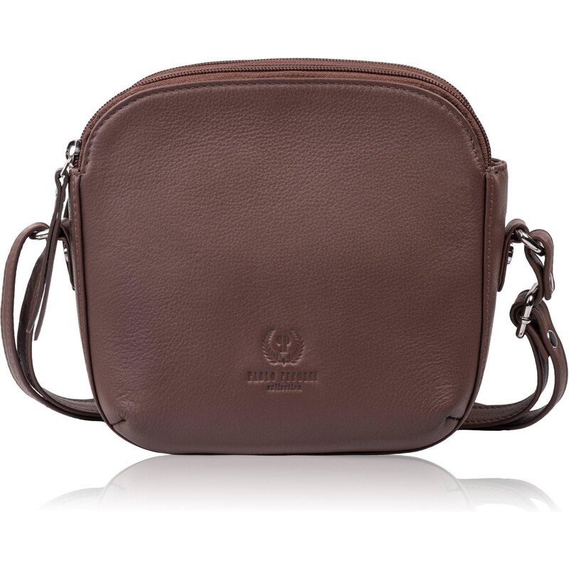 Paolo Peruzzi Malá, módna dámska kožená kabelka cez rameno | hnedá AY 68471606