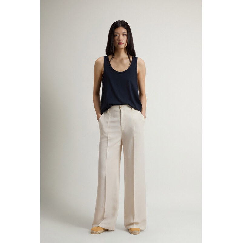NOHAVICE WOOLRICH VISCOSE LINEN PANTS 68473064