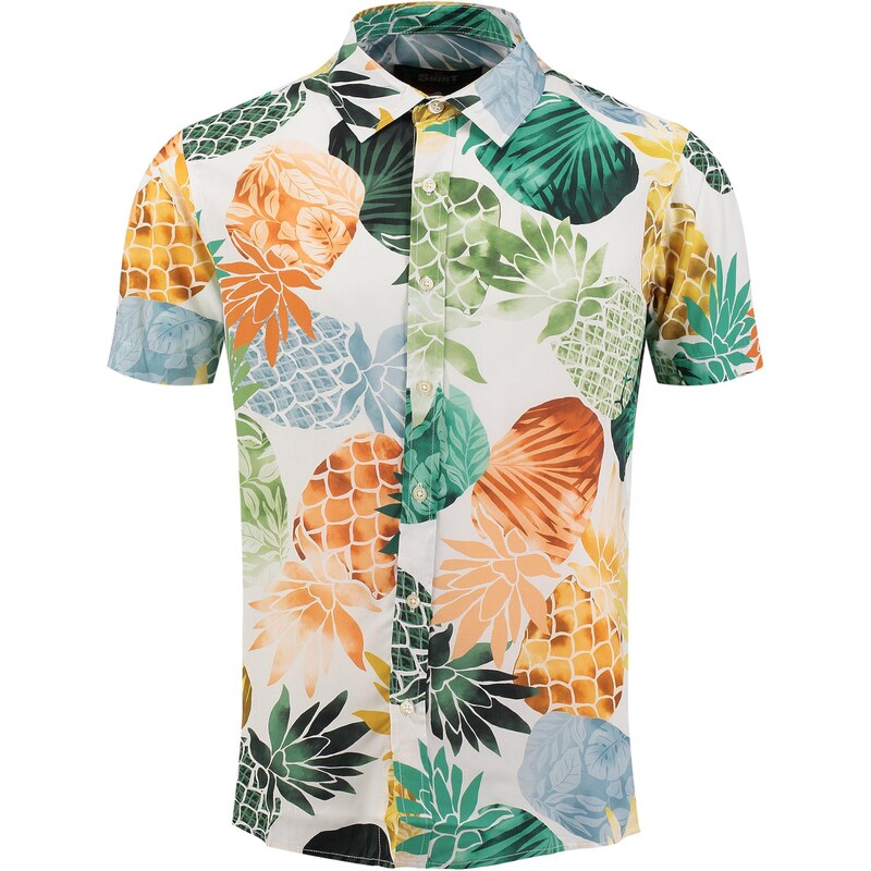 Key Largo Košeľa KLPINEAPPLE krémová / tmavozelená / oranžová 68478443
