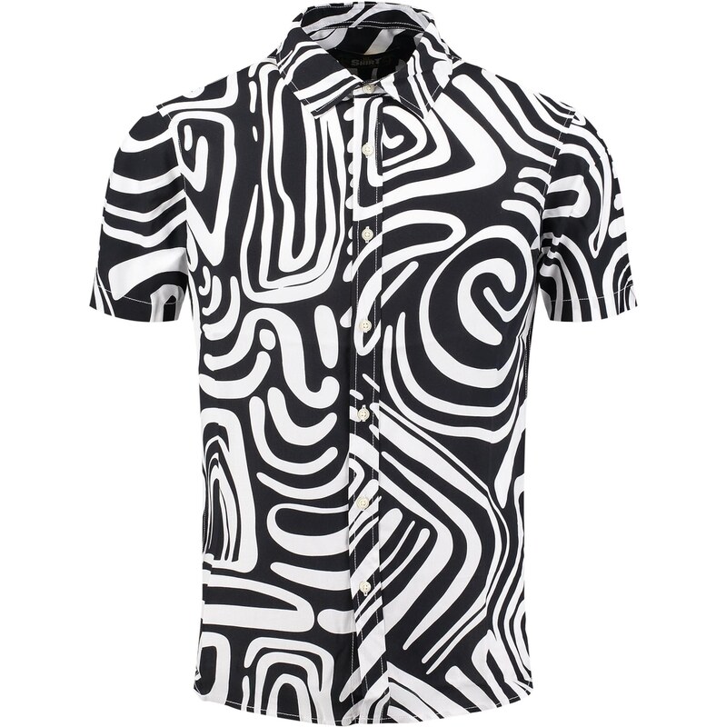 Key Largo Košeľa Sunglasses čierna / biela 68478447