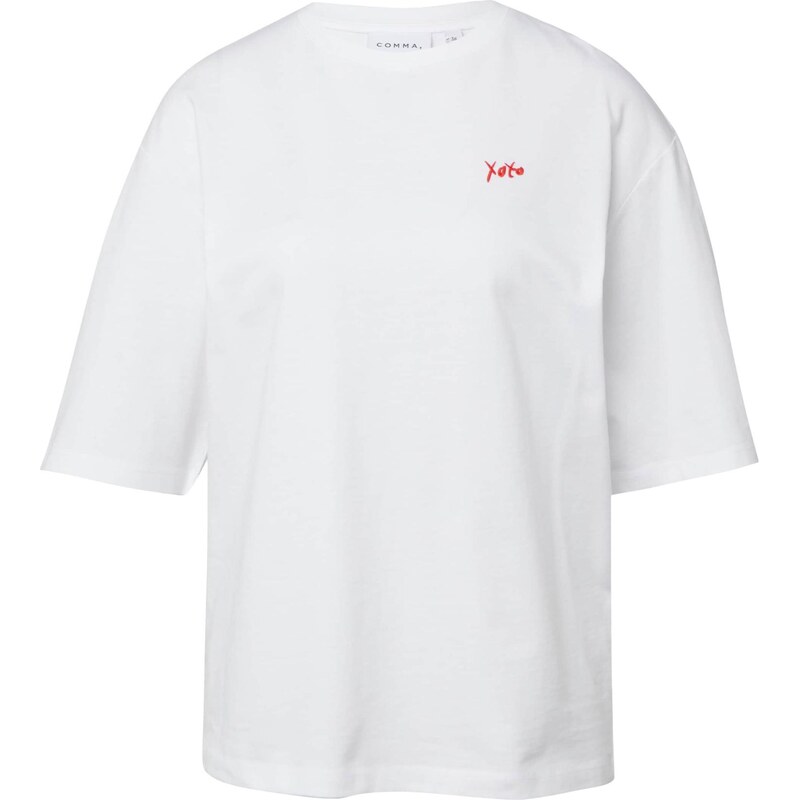 COMMA Tričko tmavočervená / biela 68478452