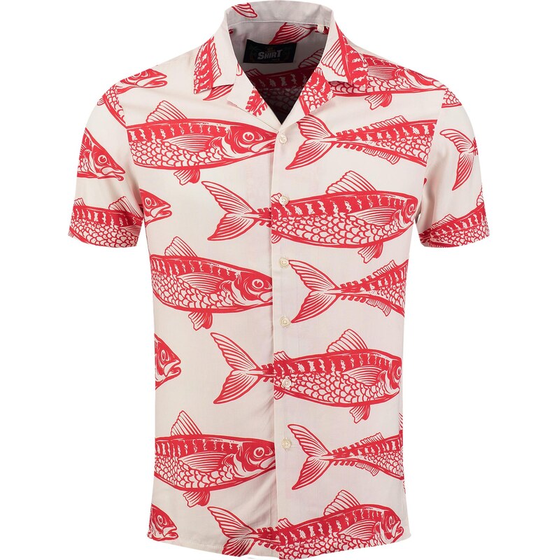 Key Largo Košeľa béžová / červená 68478457