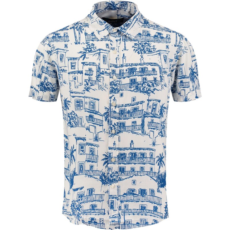 Key Largo Košeľa Village tmavomodrá / šedobiela 68478458