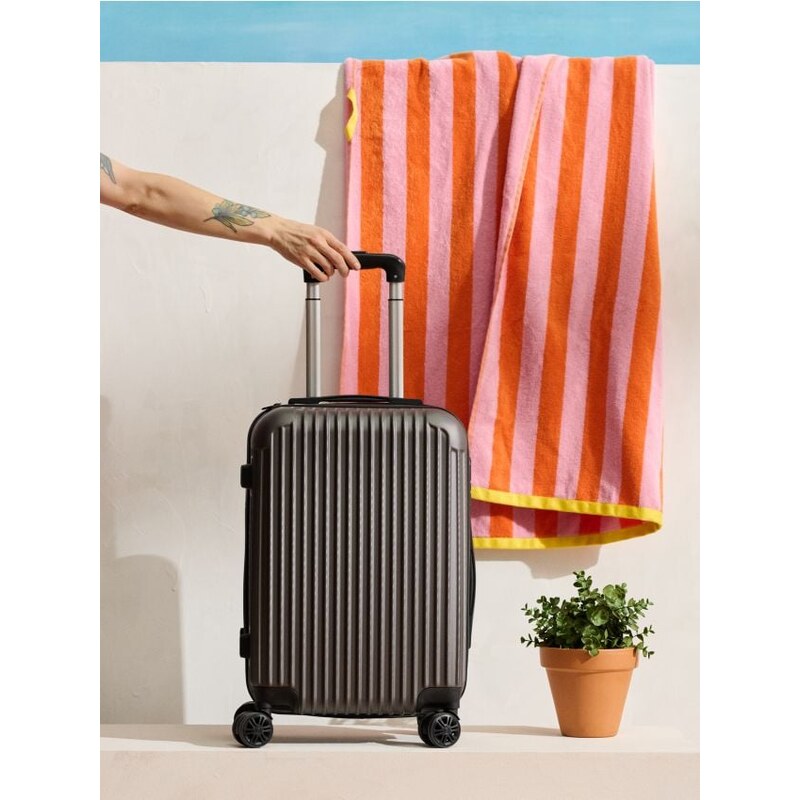 Sinsay - Tvrdý cestovný kufor na kolieskach - strieborná 68474031