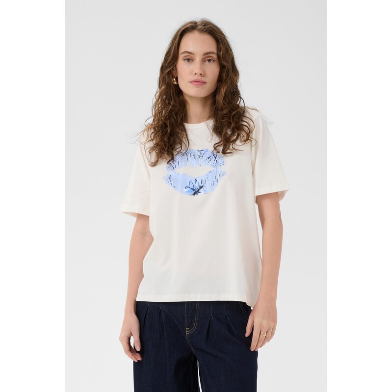 CULTURE Tričko CUkula nebesky modrá / biela 68478654