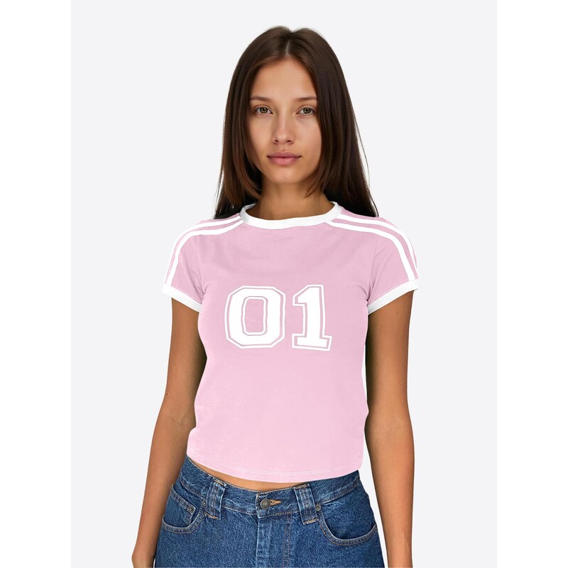 Imily Bela Tričko ružová / biela 68478745