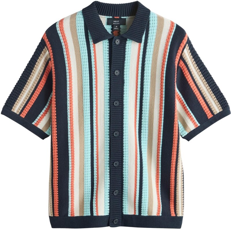 Next Košeľa tmavobéžová / námornícka modrá / tyrkysová / tmavooranžová 68478936