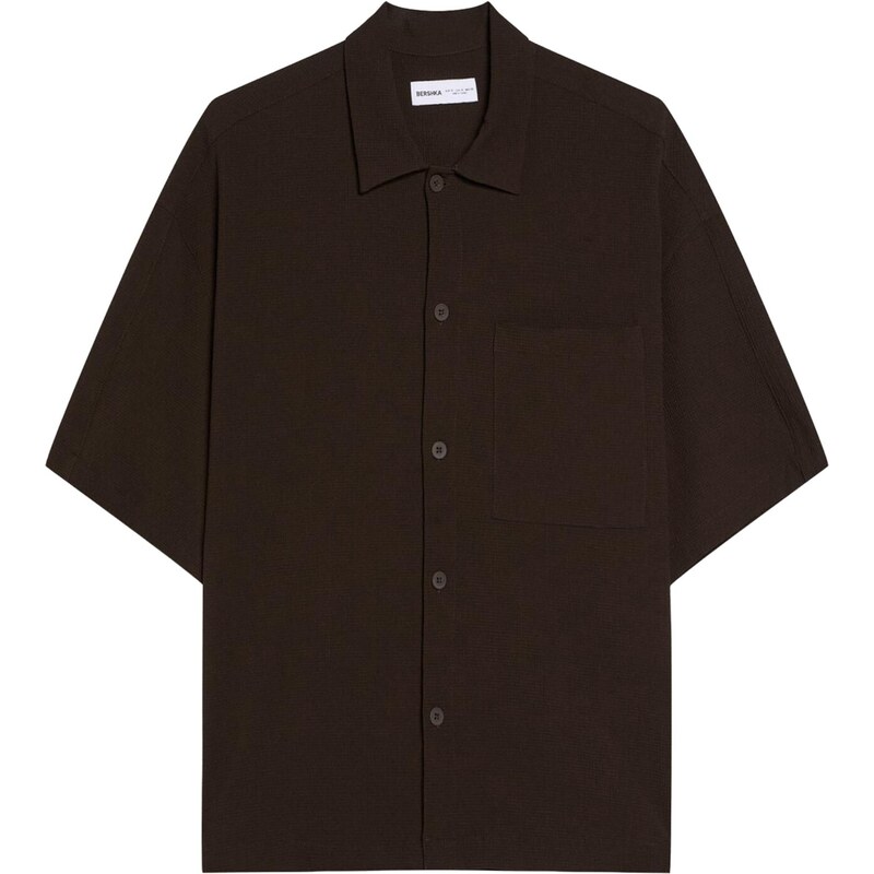 Bershka Košeľa čokoládová 68478989