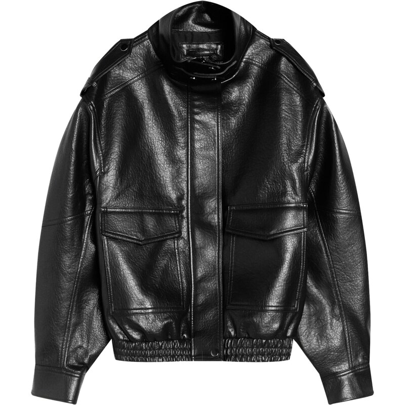 Bershka Prechodná bunda čierna 68479048