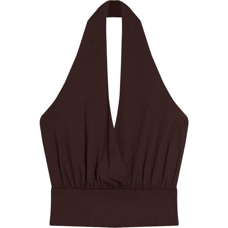 Bershka Top čokoládová 68479046