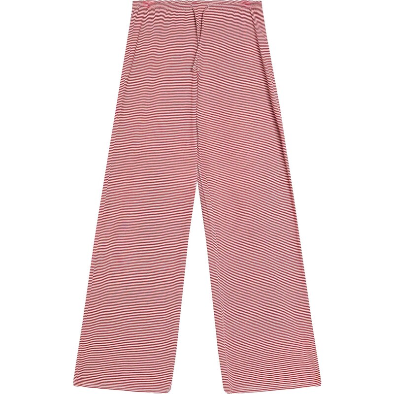 Bershka Nohavice červená / biela 68479142