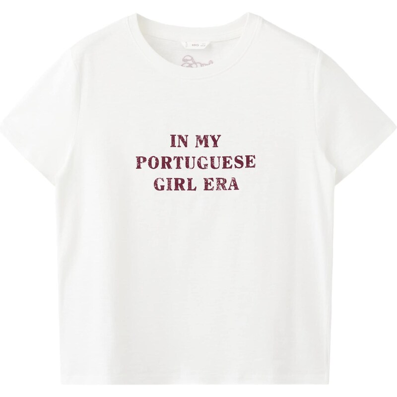 MANGO TEEN Tričko PORTU burgundská / šedobiela 68479154