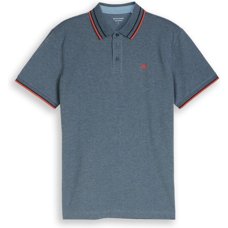 TOM TAILOR Tričko modrá melírovaná / svetločervená 68479199