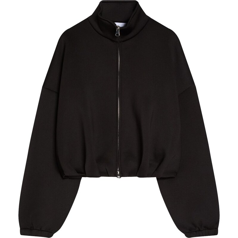 Bershka Tepláková bunda čierna 68479157