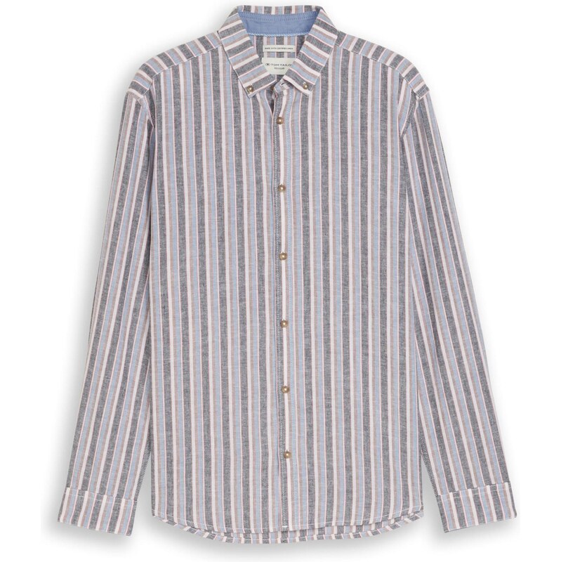 TOM TAILOR Košeľa béžová / svetlomodrá / sivá melírovaná / biela 68479173