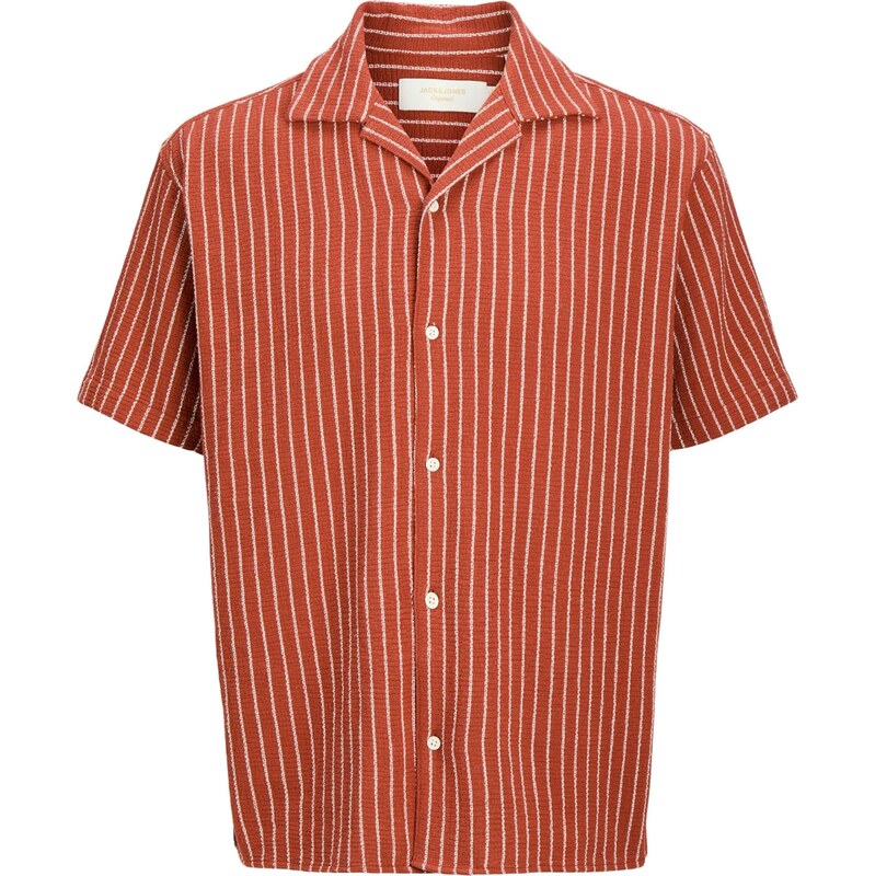 JACK & JONES Košeľa JORCOBA brusnicová / biela 68479378